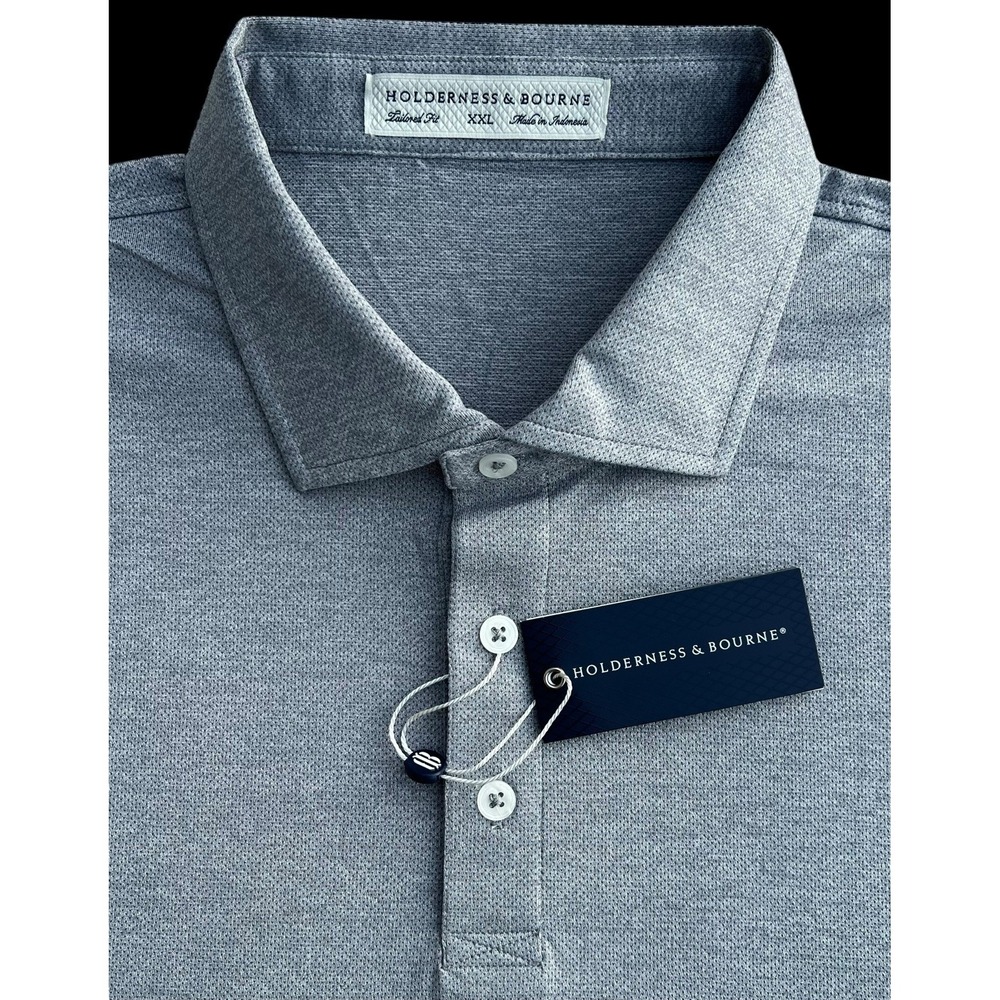 Holderness & Bourne The Bradley Men's Golf Polo Shirt Hunter Gray Size 2XL
